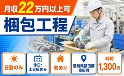 住まいも仕事も幸田町で◆樹脂製品の梱包工程｜寮完備・土日祝休みの詳細画像
