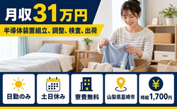 【寮費無料】韮崎市で半導体装置の組立、調整、検査、出荷｜土日休みの詳細画像
