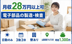 南アルプス市へ引っ越して電子部品の製造・検査◎寮完備・日勤のみ・未経験OKの詳細画像