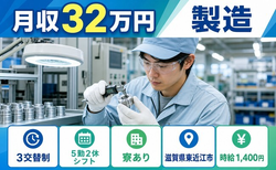【寮完備】東近江市で製造｜月収例32万円・未経験OK・車通勤OKの詳細画像