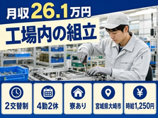 宮城県大崎市の寮完備求人！工場内の組立・未経験OK・車通勤OKの詳細画像