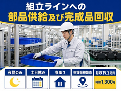 神埼市×寮完備◆組立ラインへの部品供給及び完成品回収／土日休み・車通勤OKの詳細画像