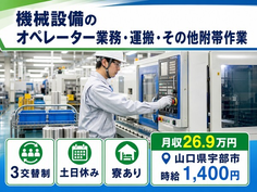 宇部市×寮完備◆機械設備のオペレーター業務・運搬・その他附帯作業／土日休みの詳細画像