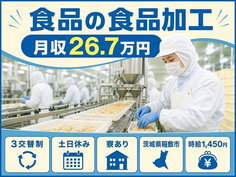 稲敷市へ引っ越して食品の食品の加工◎寮完備・土日休み・未経験OKの詳細画像