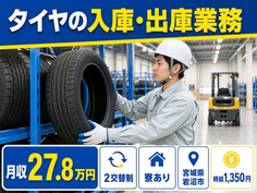 住まいも仕事も岩沼市で◆タイヤの入庫・出庫業務｜寮完備・未経験OKの詳細画像