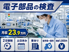 【寮完備】一関市で電子部品の検査｜時給1,000円・土日休みの詳細画像