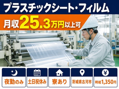 【寮完備】古河市で合成繊維製網製品の製造加工のOP及びその他付随業務｜夜勤専属の詳細画像