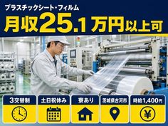 茨城県古河市の寮完備求人！合成繊維製網製品の製造加工のOP及びその他付随業務・3交替制の詳細画像