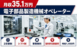 越前町へ引っ越して電子部品の製造機械オペレーター◎寮費無料・月収例35.1万円の詳細画像