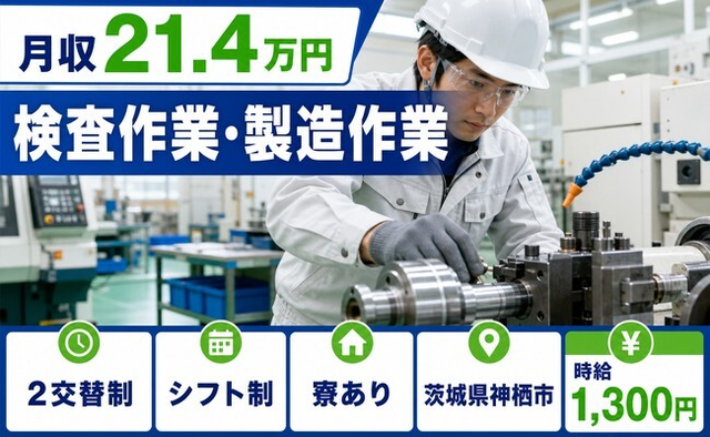 自動車部品の検査作業・製造作業（茨城県神栖市）寮完備で2交替制の詳細画像
